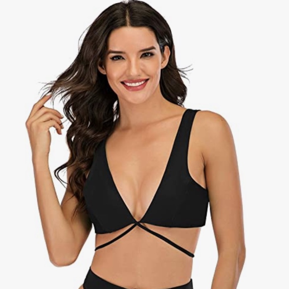 Black Tie Bikini Top